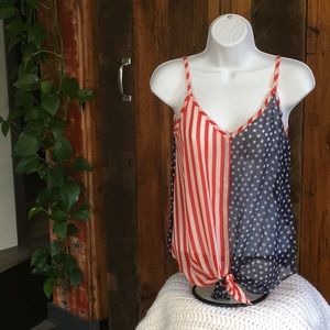 American Flag Sheer Adjustable Tank - Sz S